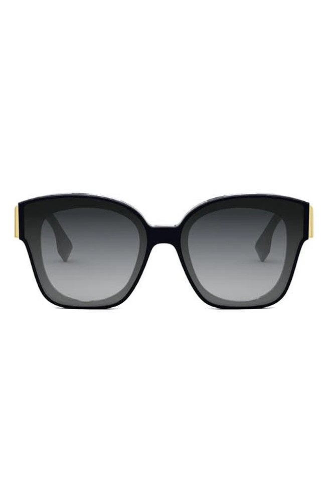 'Fendi First 63mm Square Sunglasses in Shiny Blue /Gradient Smoke at Nordstrom