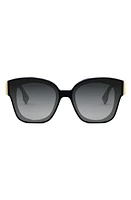 'Fendi First 63mm Square Sunglasses in Shiny Blue /Gradient Smoke at Nordstrom