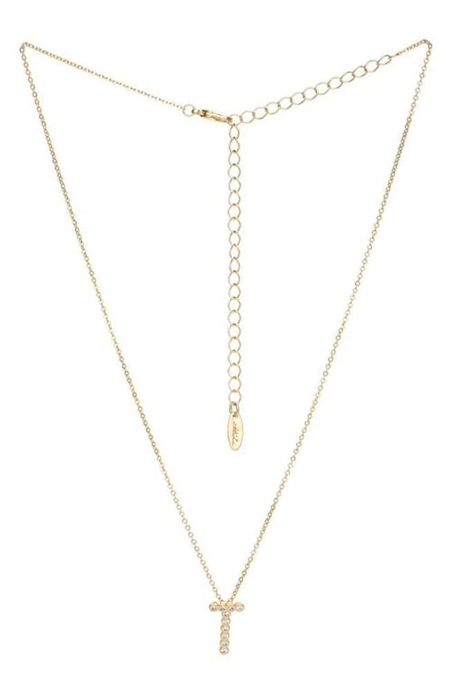 Ettika Crystal Initial Pendant Necklace in Gold- T at Nordstrom