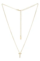 Ettika Crystal Initial Pendant Necklace in Gold- T at Nordstrom