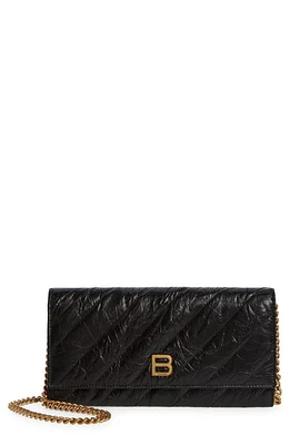 Balenciaga Crush Crossbody Wallet on a Chain in Black at Nordstrom