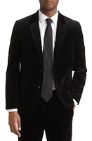 Theory Chambers Stretch Velvet Tuxedo Blazer Black at Nordstrom,