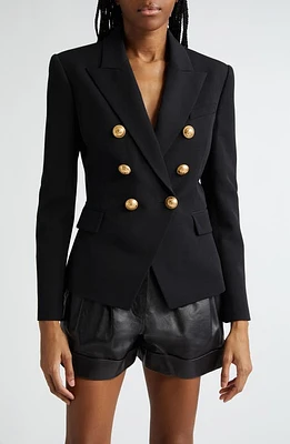 Balmain Classic Six-Button Grain de Poudre Jacket Black at Nordstrom, Us