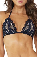 PQ SWIM Lace Triangle Bikini Top in Neptune at Nordstrom, Size Small