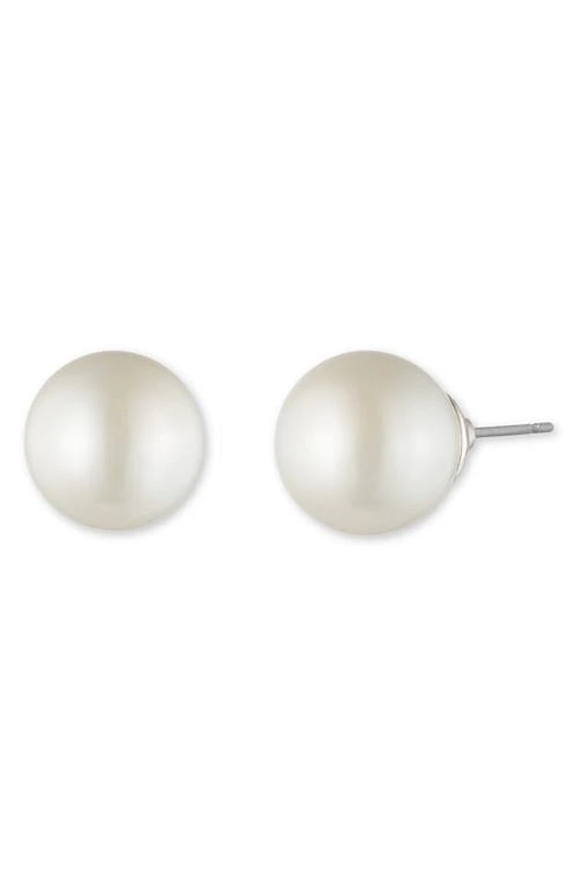 Lauren Ralph Lauren Imitation Pearl Stud Earrings in Silver at Nordstrom