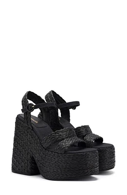 Larroudé Carmen Platform Sandal in Black at Nordstrom, Size 9.5