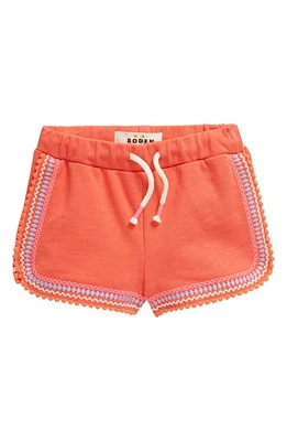 Mini Boden Kids' Pom Trim Jersey Shorts Jam Red at Nordstrom,