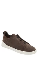 ZEGNA Triple Stitch Low Top Sneaker Dark Brown at Nordstrom,