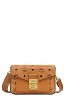 MCM Small Millie Visetos Water Resistant Leather Crossbody Bag in Cognac at Nordstrom