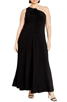 City Chic Karlee Wide Leg Jumpsuit Black at Nordstrom