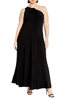 City Chic Karlee Wide Leg Jumpsuit Black at Nordstrom