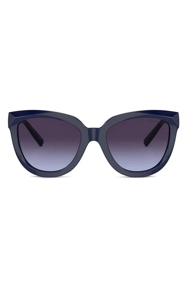 Tiffany & Co. 53mm Gradient Cat Eye Sunglasses in Dark Blue at Nordstrom