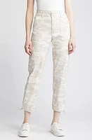 Wit & Wisdom 'Ab'Solution Camo Print Skyrise Ankle Stretch Twill Cargo Pants Birch at Nordstrom,