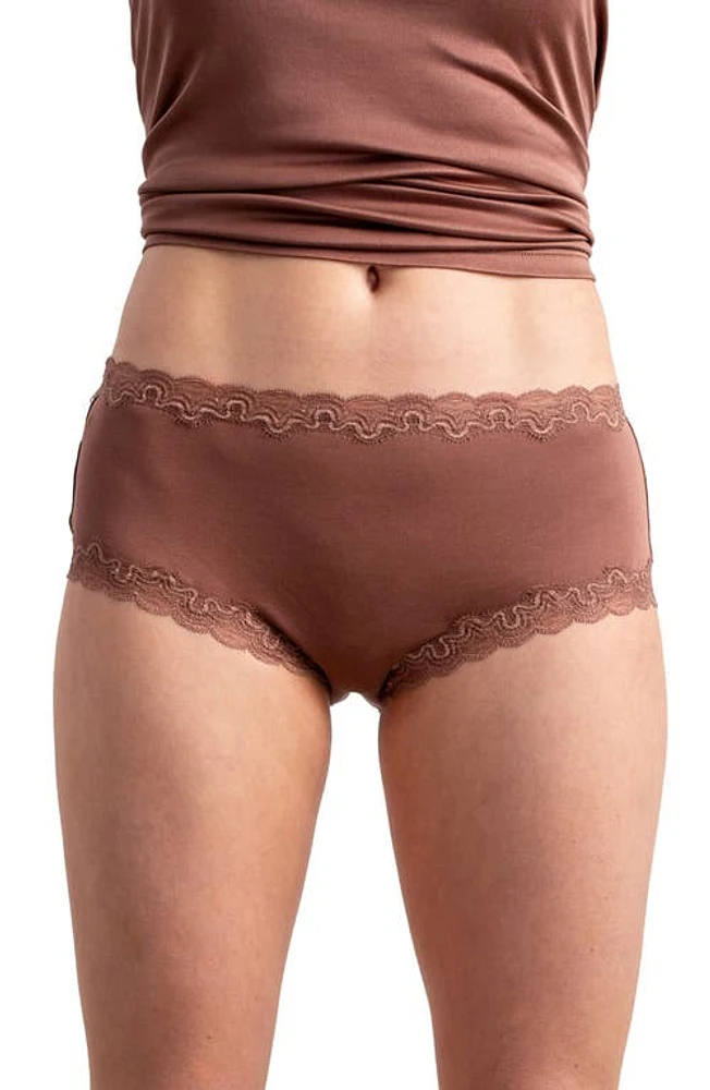 Uwila Warrior Soft Silk Lace Trim Briefs Toffee at Nordstrom,