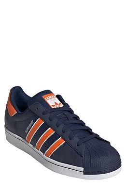 adidas Superstar Sneaker in Night Indigo/Orange/White at Nordstrom, Size 6.5