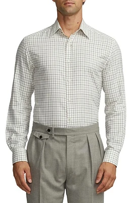 Ralph Lauren Purple Label Harrison Check Cotton Twill Button-Up Shirt Taupe Multi at Nordstrom,