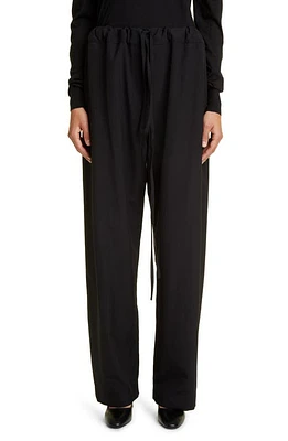 The Row Argent Wool Drawstring Pants Black at Nordstrom,