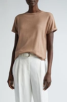 Brunello Cucinelli Metallic Cashmere Blend T-Shirt in Brick at Nordstrom, Size X-Small