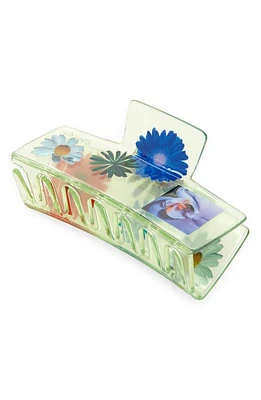 Chunks Flower Power Claw Clip in Multi Green at Nordstrom