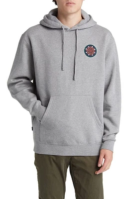 DARK SEAS Pooley Logo Patch Fleece Hoodie Gunmetal Heather at Nordstrom,