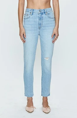 Pistola Kate Distressed Raw Hem Ankle Straight Leg Jeans Monaco at Nordstrom,