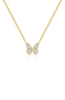 EF Collection Flutter Diamond Butterfly Pendant Necklace in 14K Yellow Gold at Nordstrom