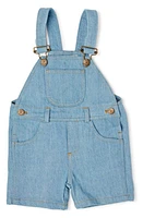 DOTTY DUNGAREES Kids' Stonewash Stretch Cotton Denim Shortalls Blue at Nordstrom