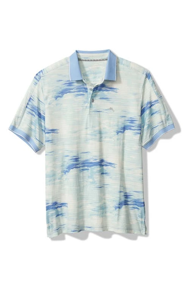 Tommy Bahama Palm Desert Skyway IslandZone Mesh Stripe Polo Blue Isles at Nordstrom,