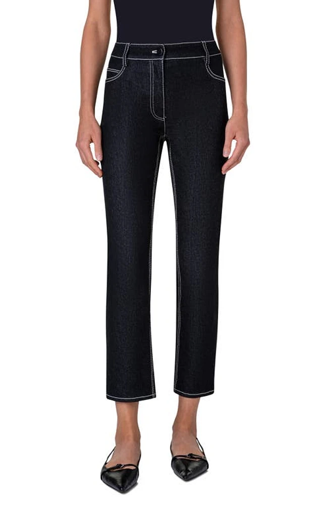 Akris punto Maru Tapered Leg Ankle Jeans Black at Nordstrom,