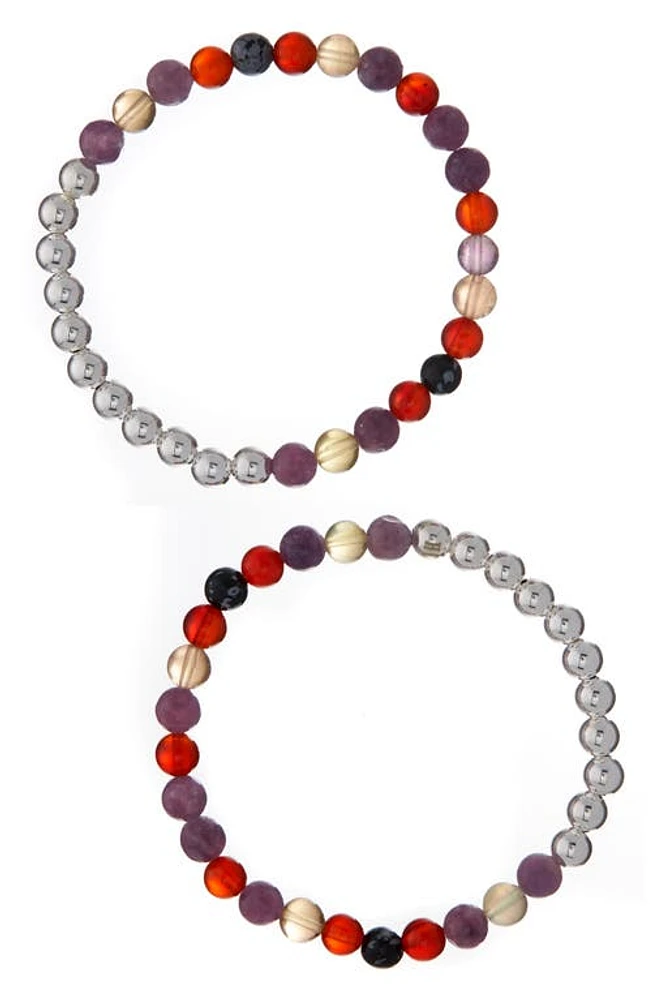 The Healer's Collection N62 Smooth Digestion Set of 2 Healer's Bracelets in Silver at Nordstrom