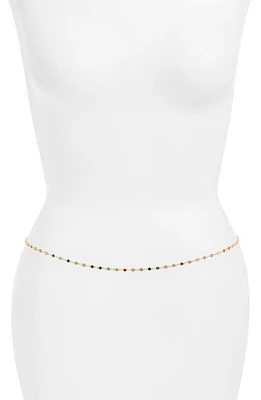 VIDAKUSH Rainbow Crystal Station Belly Chain in Gold at Nordstrom