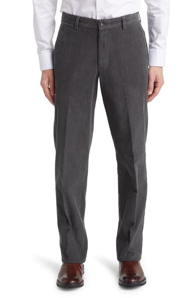 Berle Flat Front Corduroy Dress Pants Moss at Nordstrom,