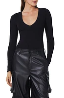 AFRM Kloie Long Sleeve Bodysuit in Noir at Nordstrom, Size Large