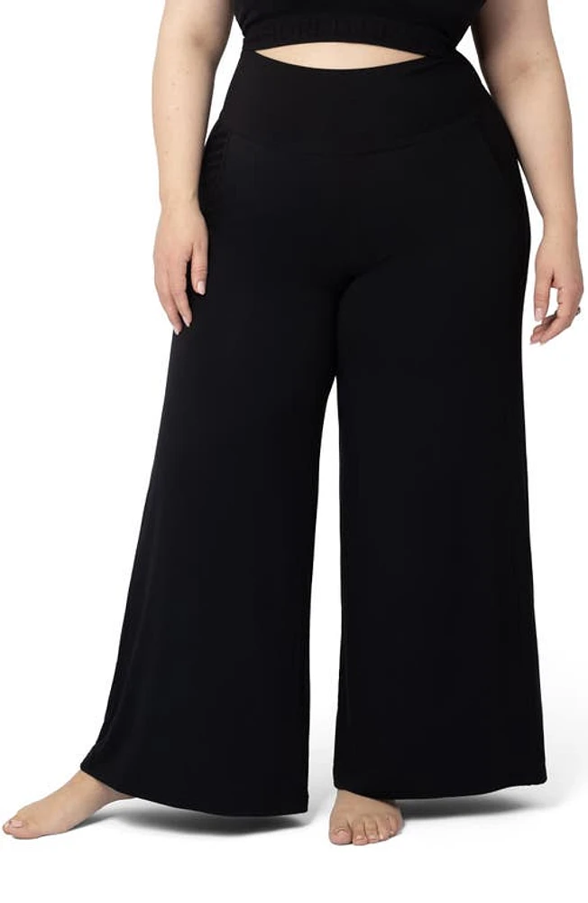 Kindred Bravely Wide Leg Maternity Pants Black at Nordstrom,