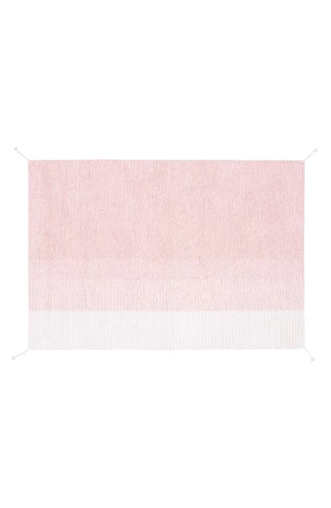 Lorena Canals Reversible Washable Recycled Cotton Blend Rug in Pastel Pink /Ivory at Nordstrom