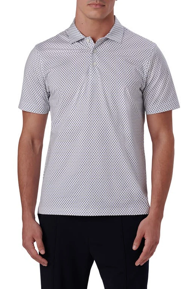 Bugatchi Victor OoohCotton Print Polo Chalk at Nordstrom,