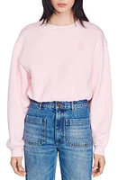 sandro Jiya Puff Sleeve Sweatshirt Light Pink at Nordstrom,