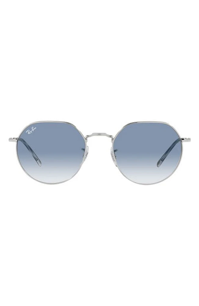 Ray-Ban Jack 53mm Gradient Sunglasses in Silver /Clear Gradient Blue at Nordstrom