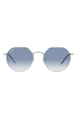 Ray-Ban Jack 53mm Gradient Sunglasses in Silver /Clear Gradient Blue at Nordstrom