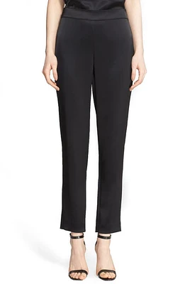 St. John Collection Emma Satin Ankle Pants Caviar at Nordstrom,