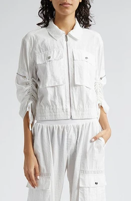 Cinq à Sept Genevive Ruched Sleeve Jacket White at Nordstrom,