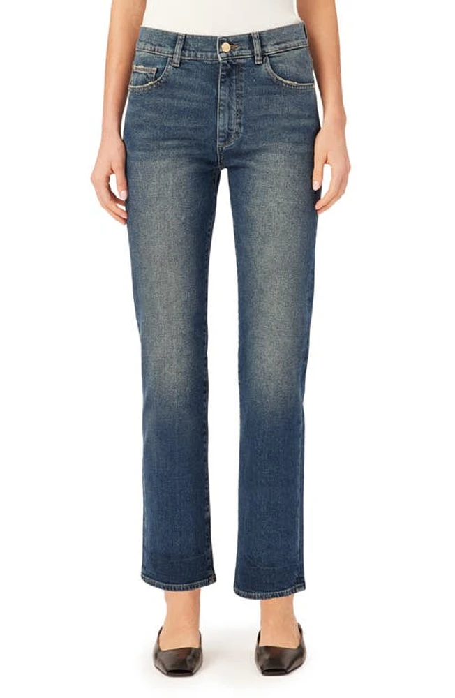 DL1961 Patti High Waist Ankle Straight Leg Jeans in Fisher Vintage at Nordstrom, Size 30