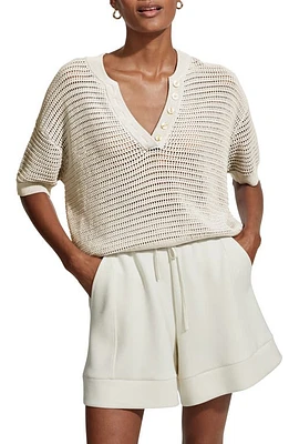 Varley Callie Sheer Knit Cotton Top at Nordstrom,