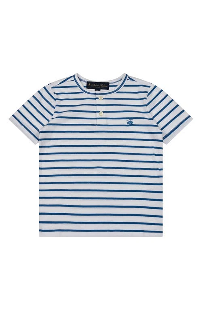 Brooks Brothers Kids' Stripe Henley Blue at Nordstrom,