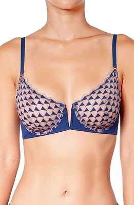 Huit Dancing Queen Underwire Balconette Bra Navy at Nordstrom,