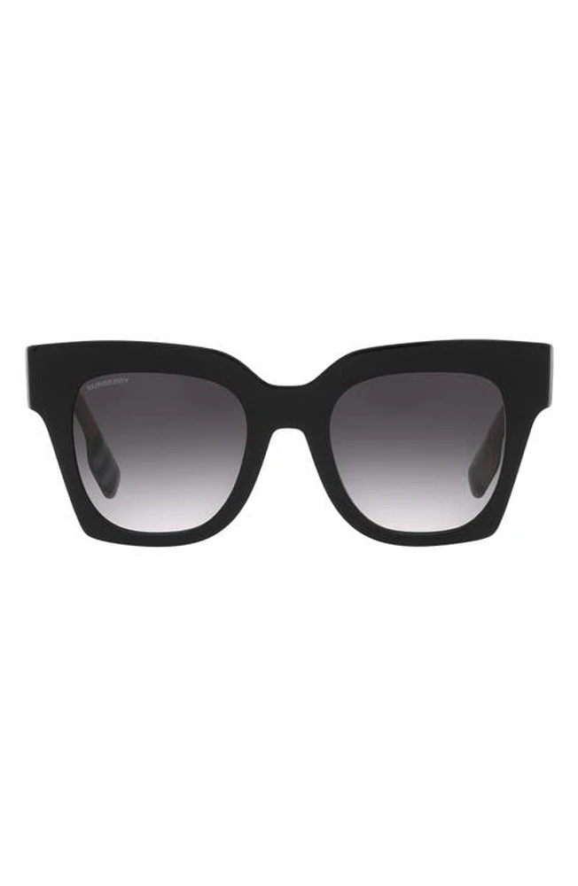 burberry Kitty 51mm Gradient Square Sunglasses in Black at Nordstrom