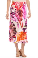 Karen Kane Leaf Print Bias Cut Midi Skirt at Nordstrom,