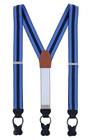 Trafalgar Balint Stripe Grosgrain Suspenders in Blue And Navy at Nordstrom