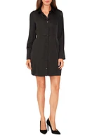 halogen(r) Long Sleeve Shirtdress in Rich Black at Nordstrom, Size X-Large