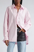 Alexander Wang Apple Patch Cotton Button-Up Shirt at Nordstrom,